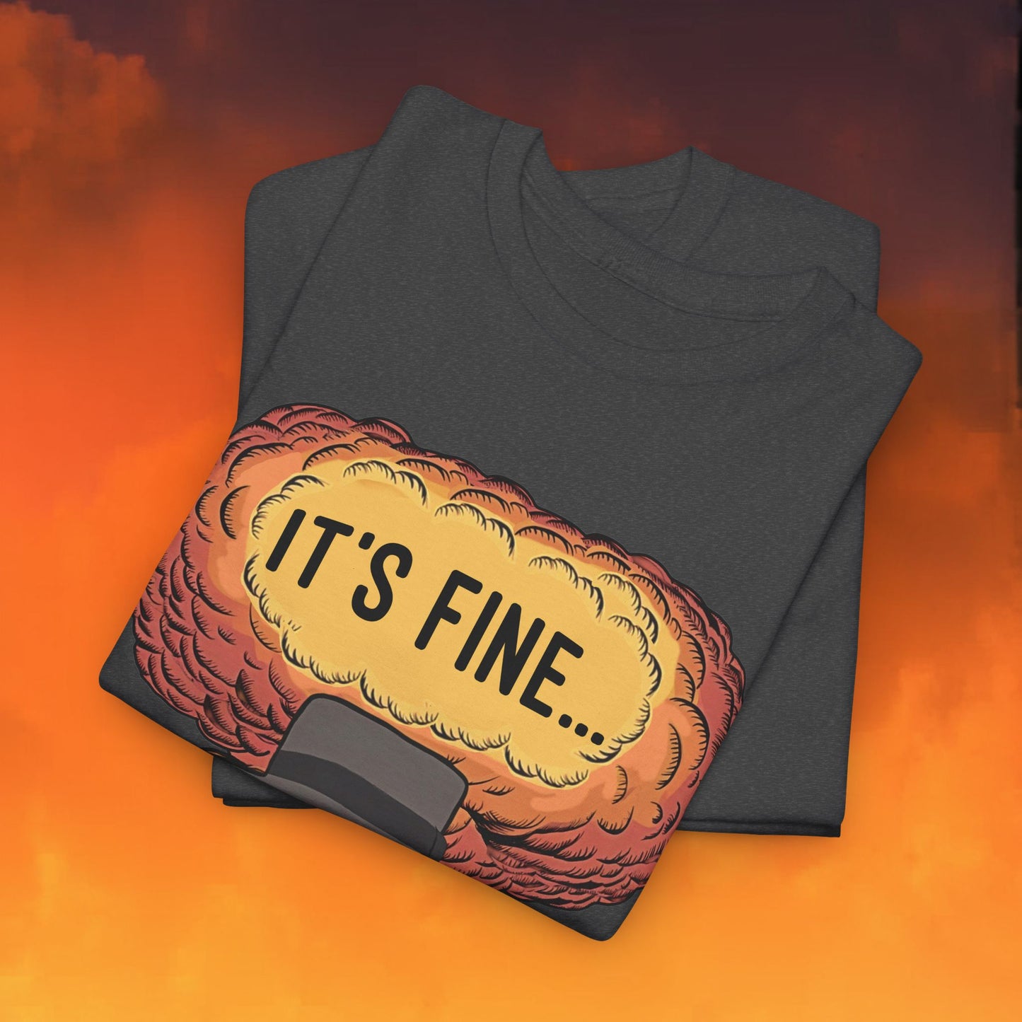 Oppenheimer It's Fine Funny Movie Parody Nuclear Atomic Bomb Explosion Unisex Heavy Cotton Tee