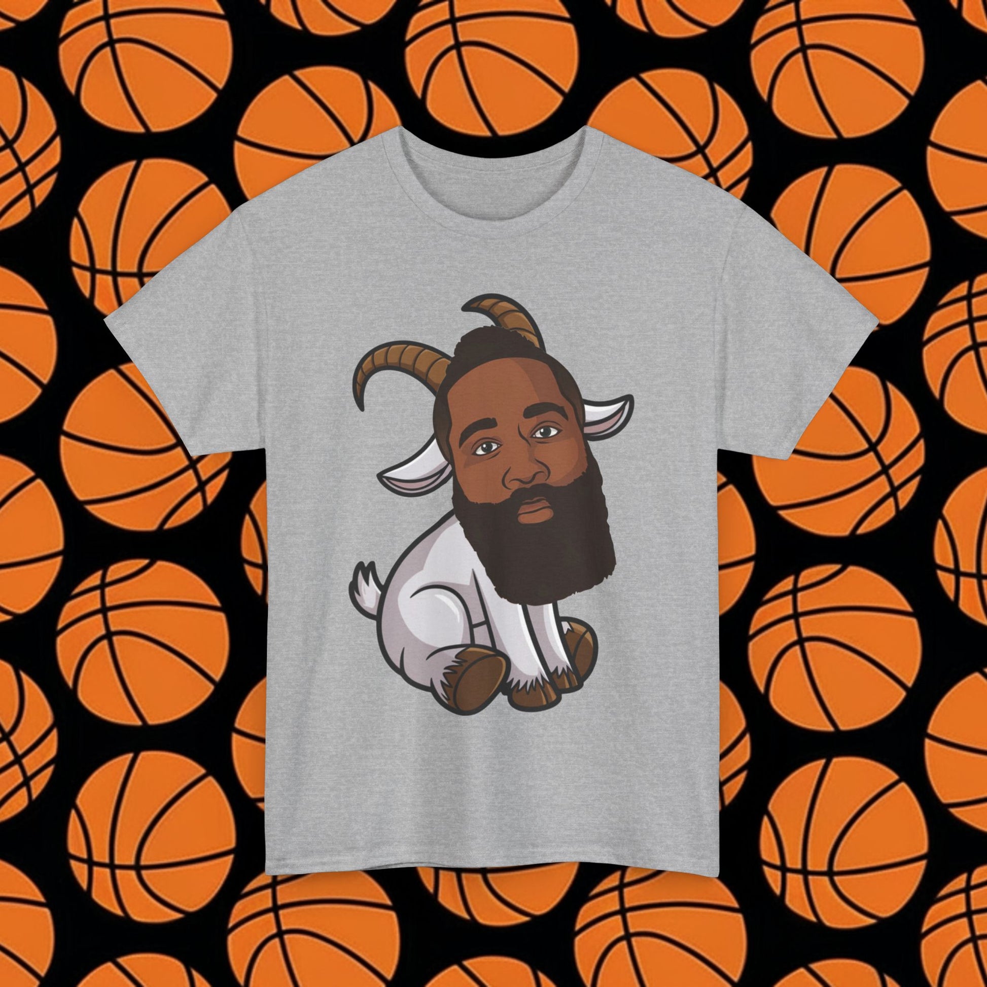 James Harden G.O.A.T. T-Shirt - Funny Basketball Meme Casual Top - Greatest of All Time Tee for Basketball Fans - Perfect Gift for Harden Fans Sport Grey T-shirts Basketball G.O.A.T. Houston Rockets James Harden Los Angeles Clippers NBA Printify