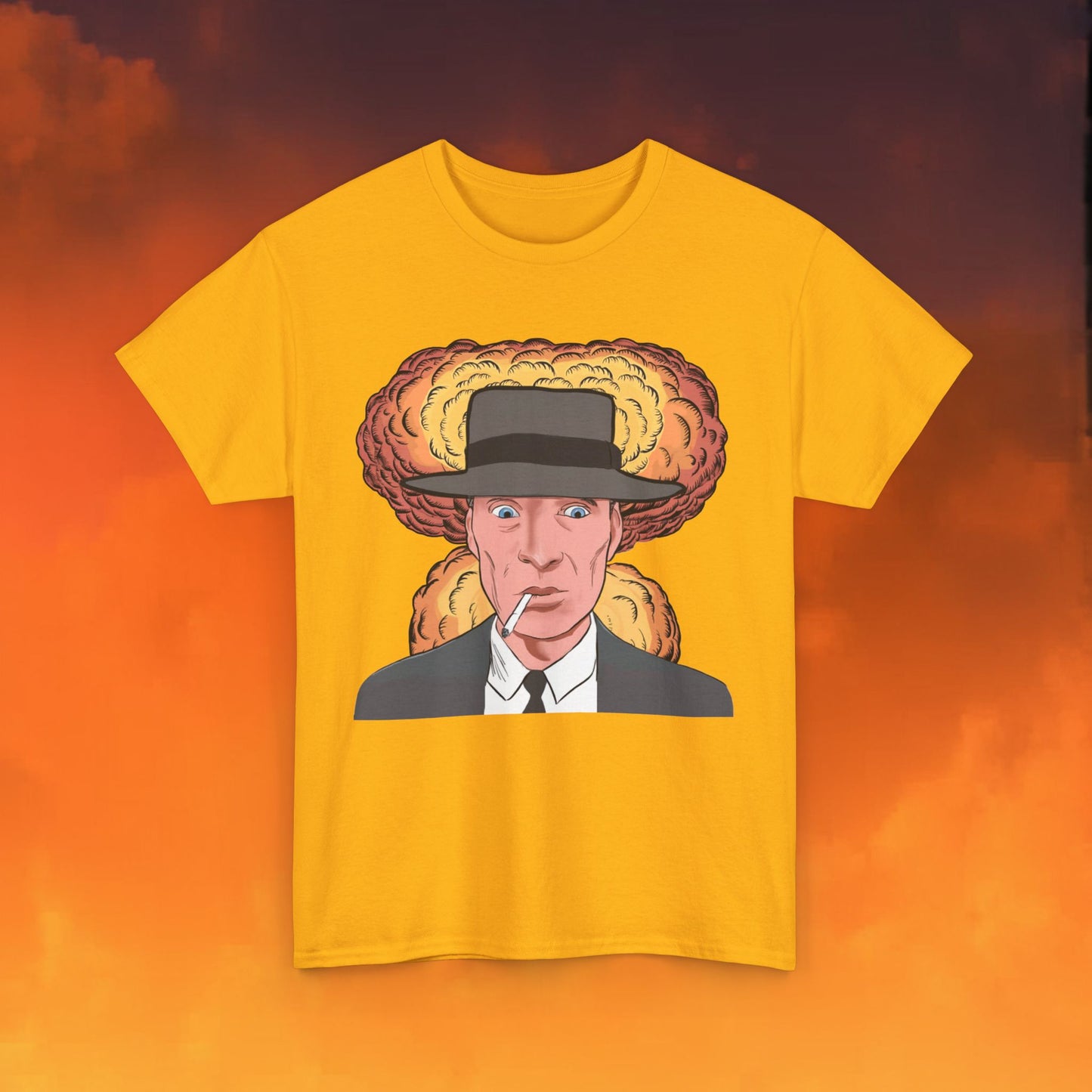 Oppenheimer Cartoon Funny Movie Cillian Murphy Unisex Heavy Cotton Tee