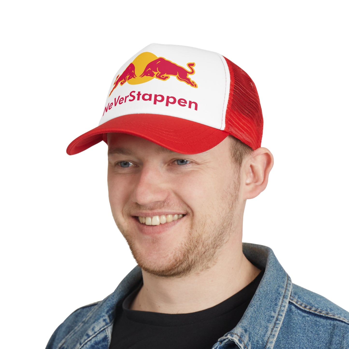 NeVerStappen Red Bull Formula 1 F1 Max Verstappen Mesh Cap Hats F1 Max Verstappen Red Bull Printify