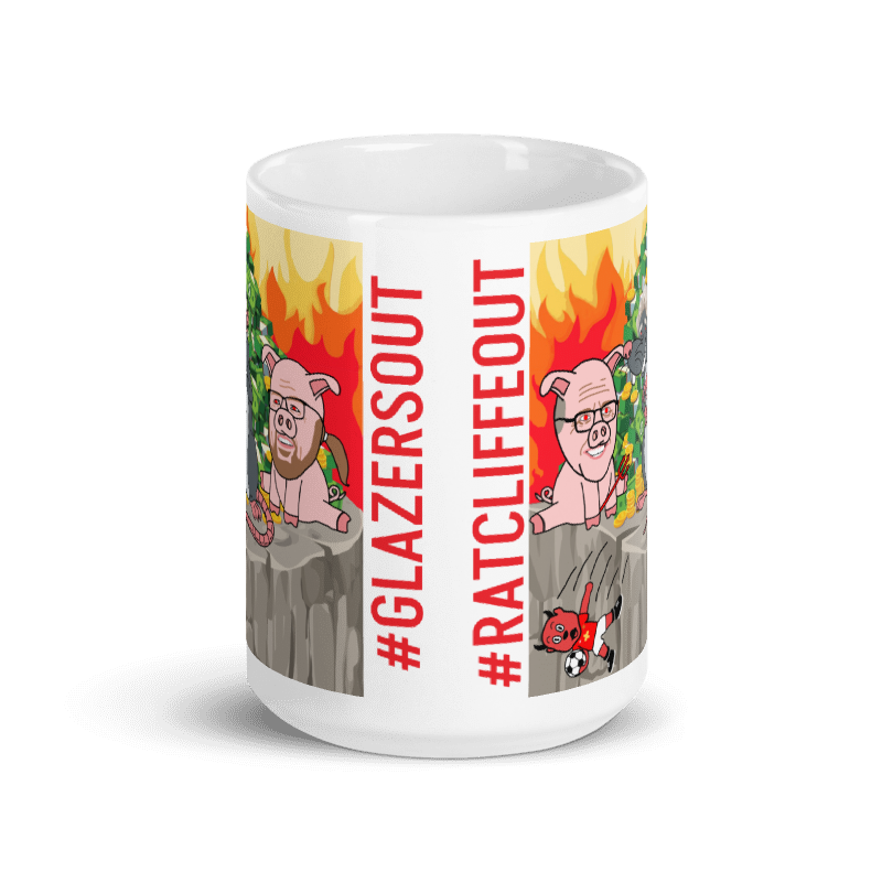 Manchester United Ratcliffe Out, Glazers Out White Glossy Mug/Cup Next Cult Brand Football, GlazersOut, Manchester United, RatcliffeOut