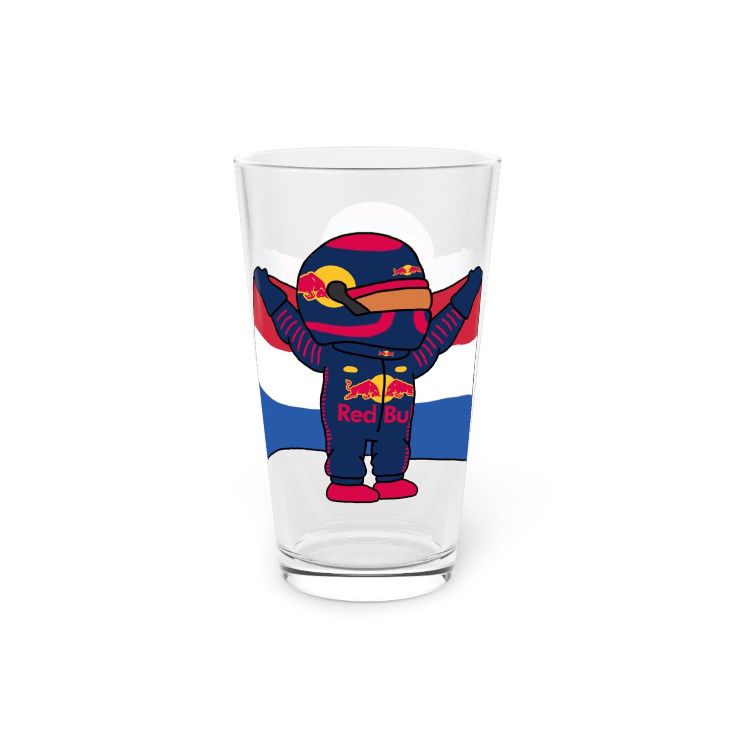 NeVerStappen Red Bull Formula 1 F1 Max Verstappen Pint Glass, 16oz Next Cult Brand F1, Max Verstappen, Red Bull