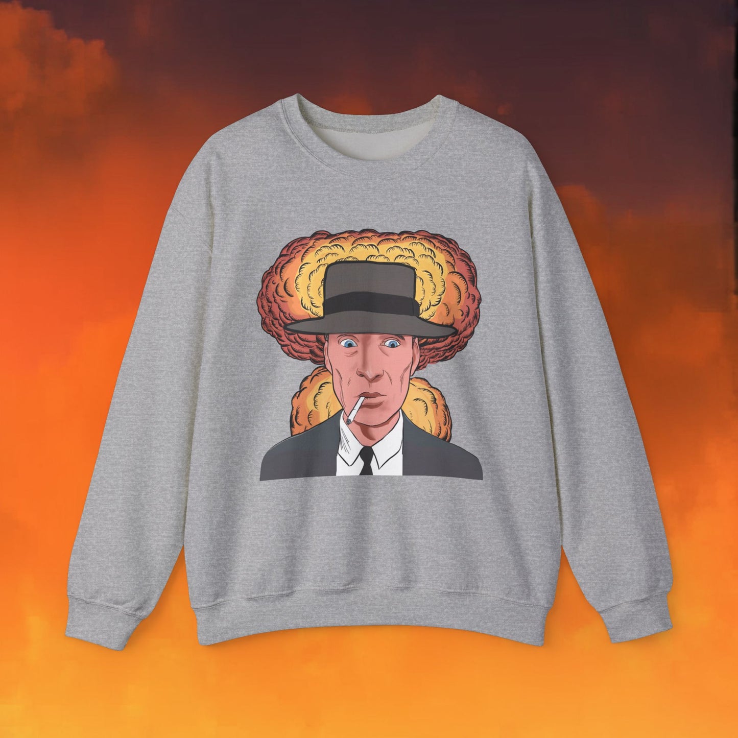 Oppenheimer Cartoon Funny Movie Cillian Murphy Unisex Heavy Blend Crewneck Sweatshirt