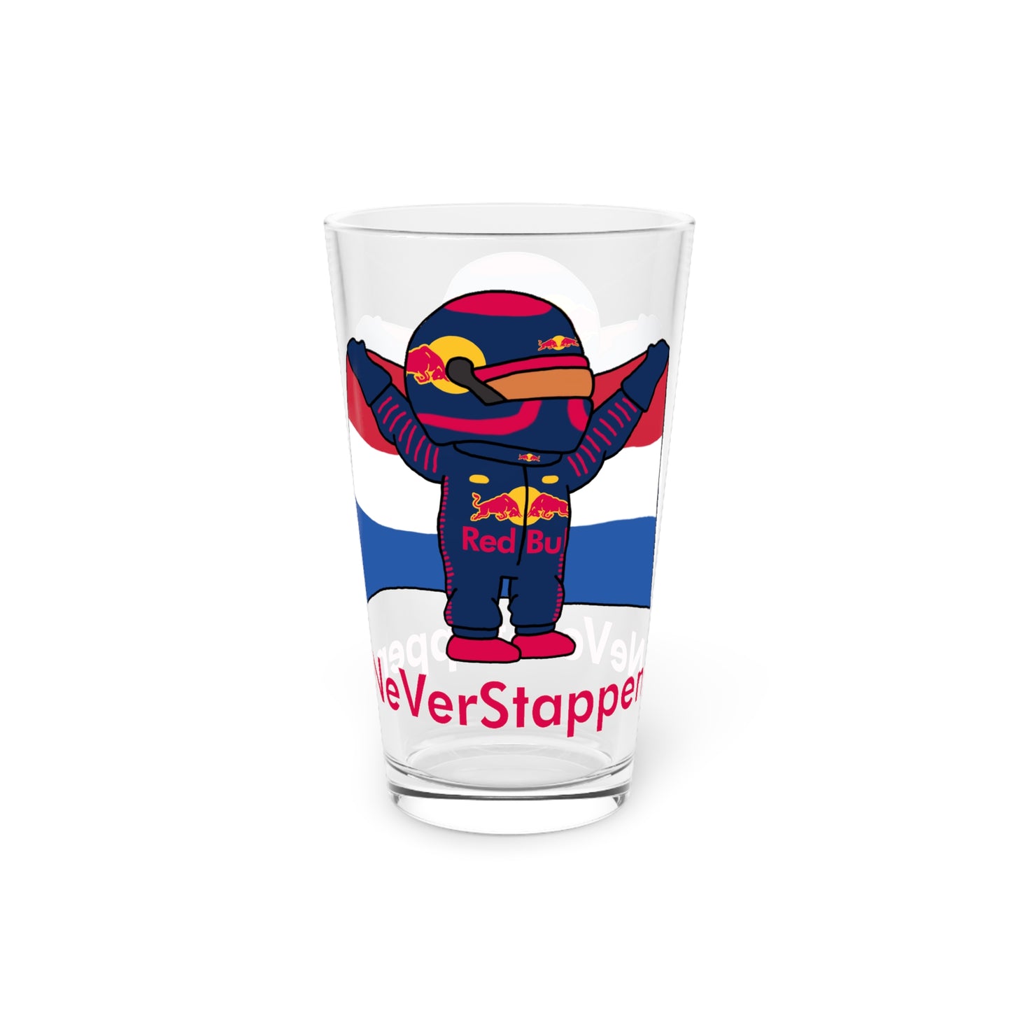 NeVerStappen Red Bull Formula 1 F1 Max Verstappen Pint Glass, 16oz Glasses F1 Max Verstappen Red Bull Printify