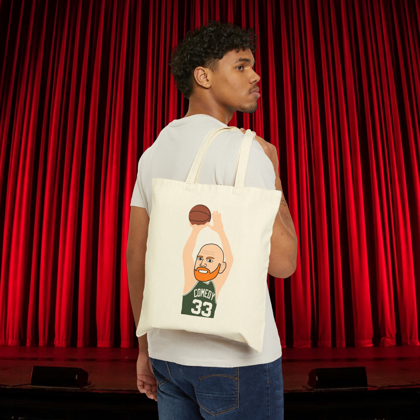 Bill Burrd Boston Celtics Larry Bird Bill Burr Cotton Canvas Tote Bag Next Cult Brand