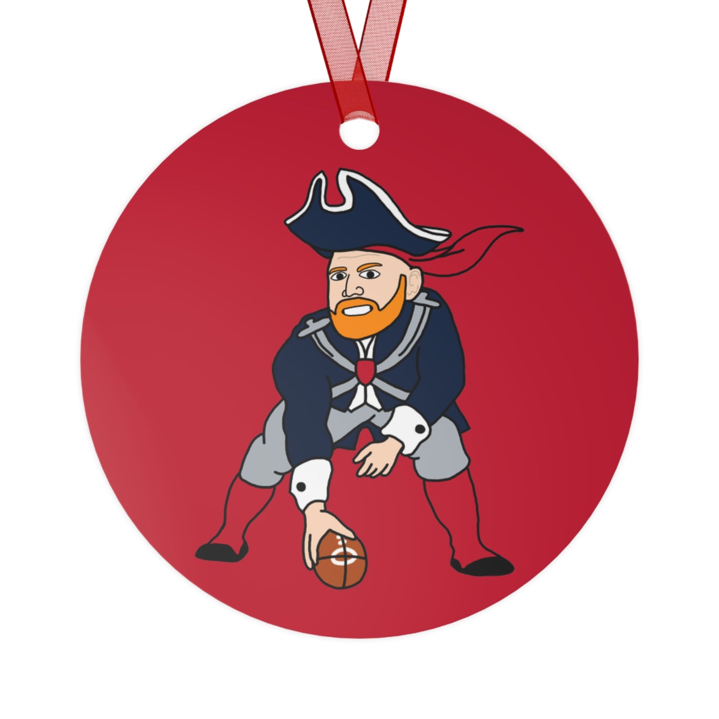 Bill Burrdy New England Patriots NFL Tom Brady Bill Burr Metal Ornaments Christmas American Football Bill Burr Monday Morning Podcast New England Patriots NFL Podcasts Stand-up Comedy Printify