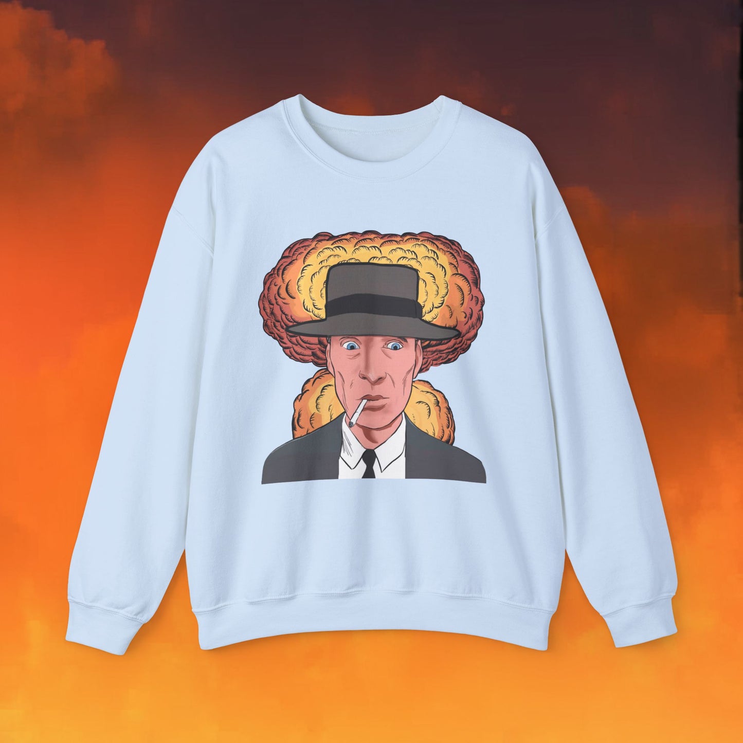 Oppenheimer Cartoon Funny Movie Cillian Murphy Unisex Heavy Blend Crewneck Sweatshirt