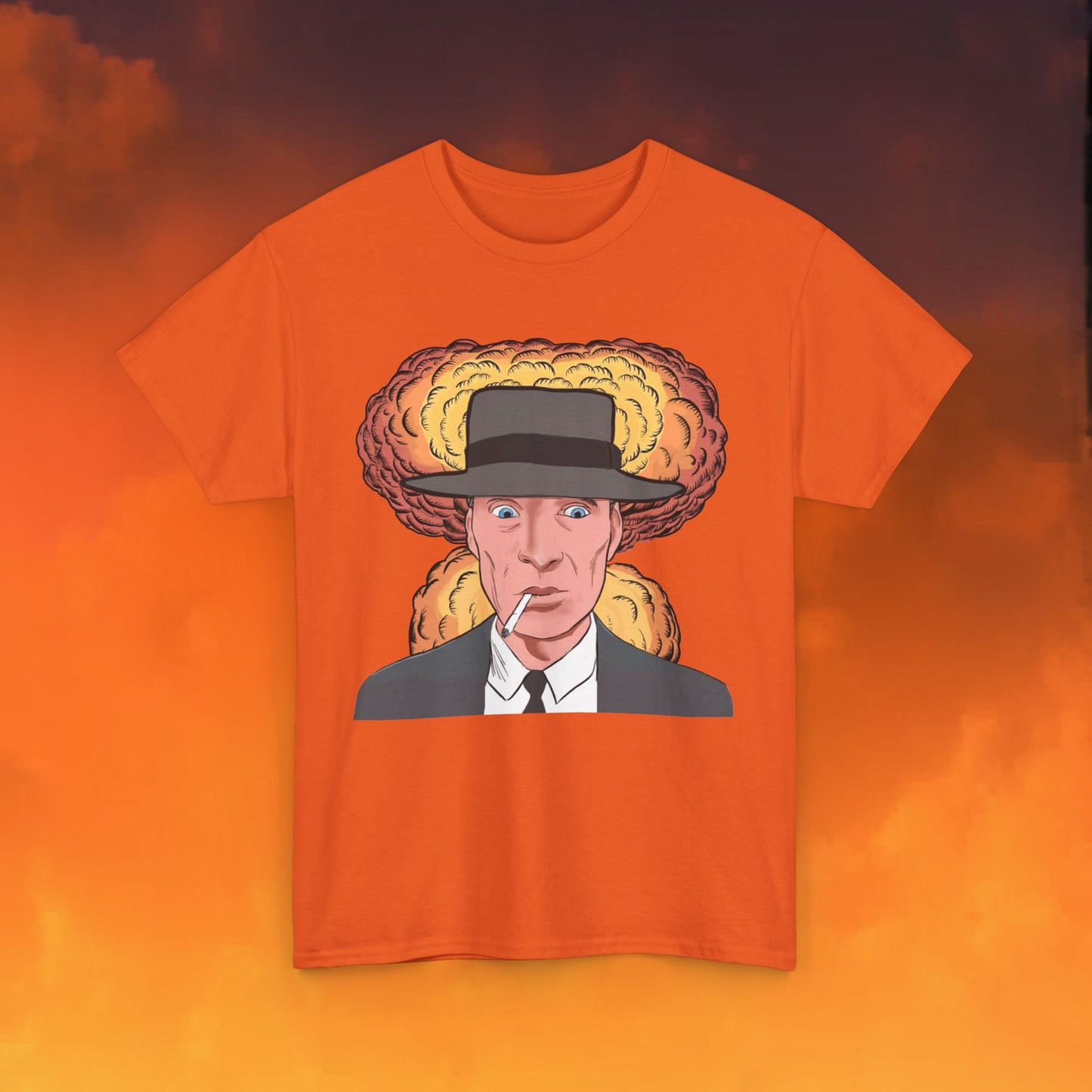 Oppenheimer Cartoon Funny Movie Cillian Murphy Unisex Heavy Cotton Tee