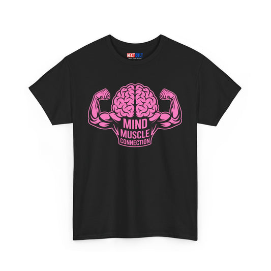 Mind Muscle Connection T-Shirt - Funny Science Based Lifting Tee for Gym Gains, Workout Fitness Meme Gift for Lifters Black T-shirts Bodybuilding Fitness Gym Pump Cover Workout Printify