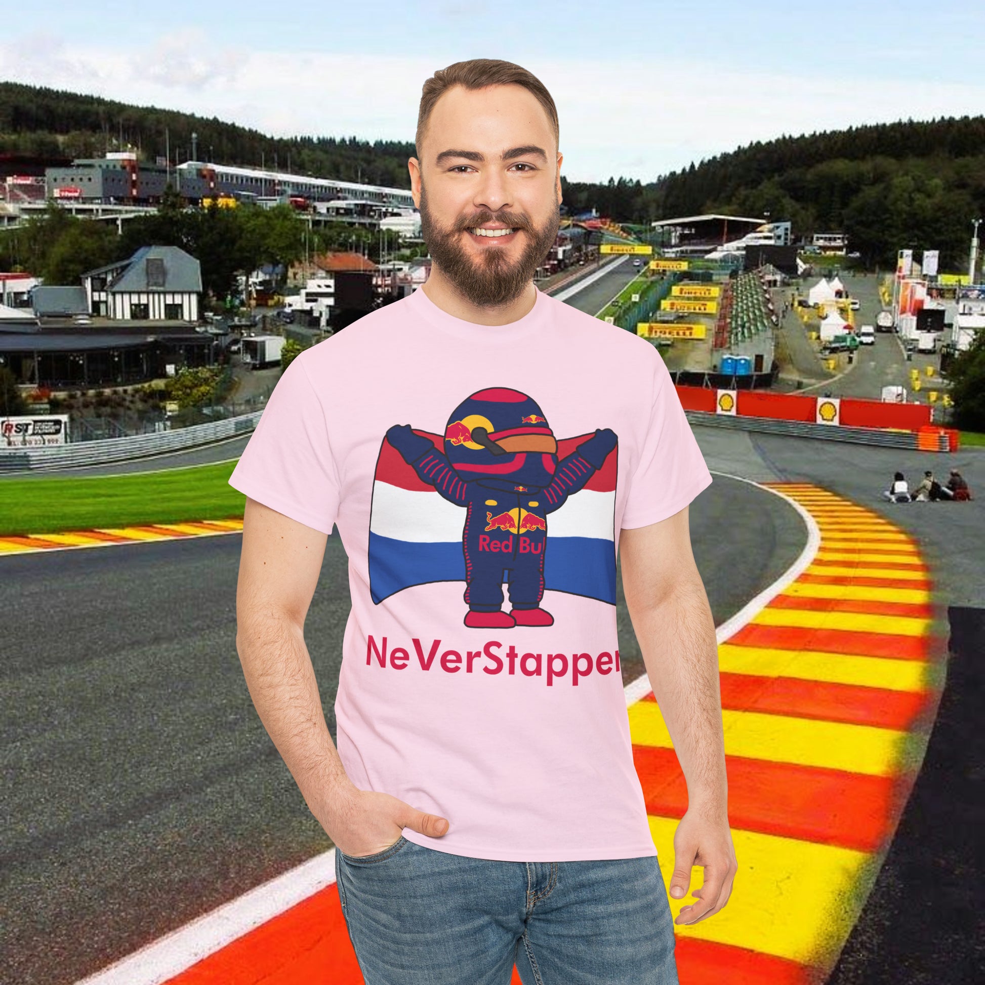 Max Verstappen T-Shirt Verstappen shirt Red Bull T shirt F1 tshirt Formula 1 tee F1 Gift Formula 1 Gift Red Bull Fan Gift Funny Racing Shirt Light Pink T-shirts F1 Max Verstappen Red Bull Printify