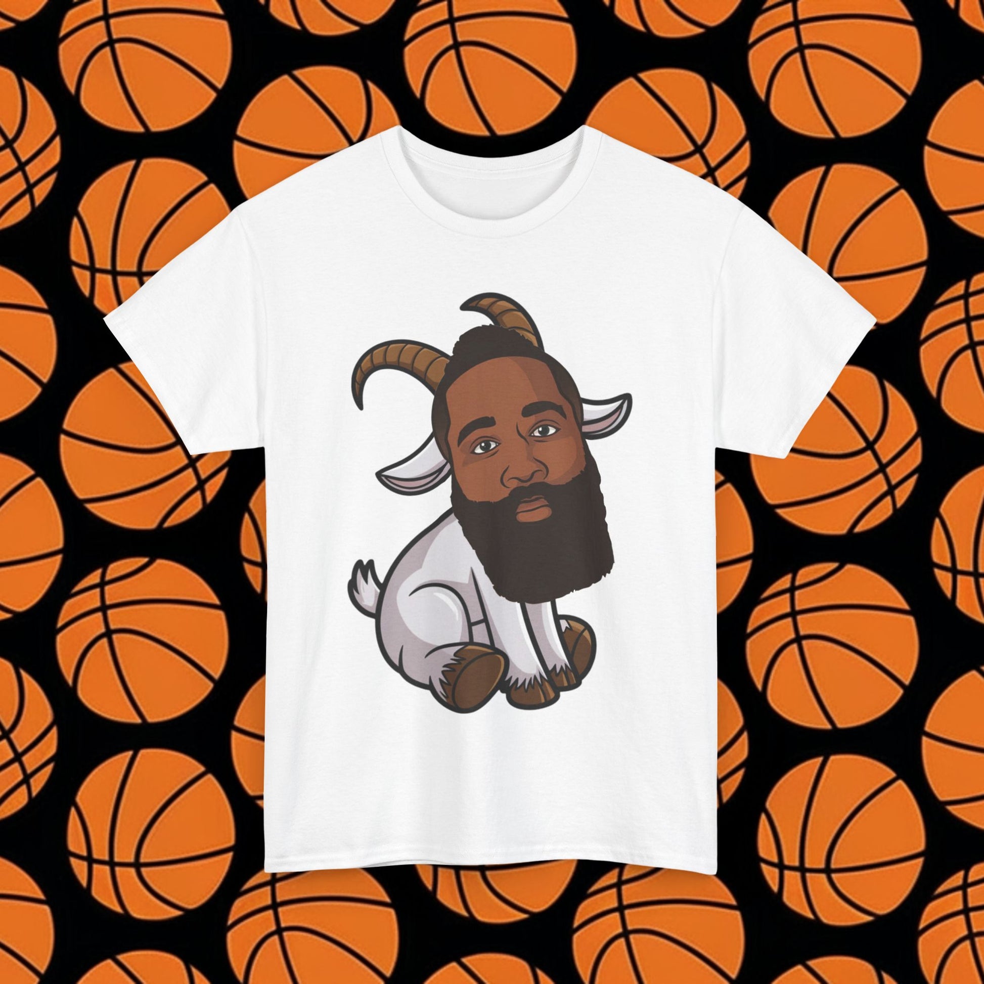 James Harden G.O.A.T. T-Shirt - Funny Basketball Meme Casual Top - Greatest of All Time Tee for Basketball Fans - Perfect Gift for Harden Fans White T-shirts Basketball G.O.A.T. Houston Rockets James Harden Los Angeles Clippers NBA Printify