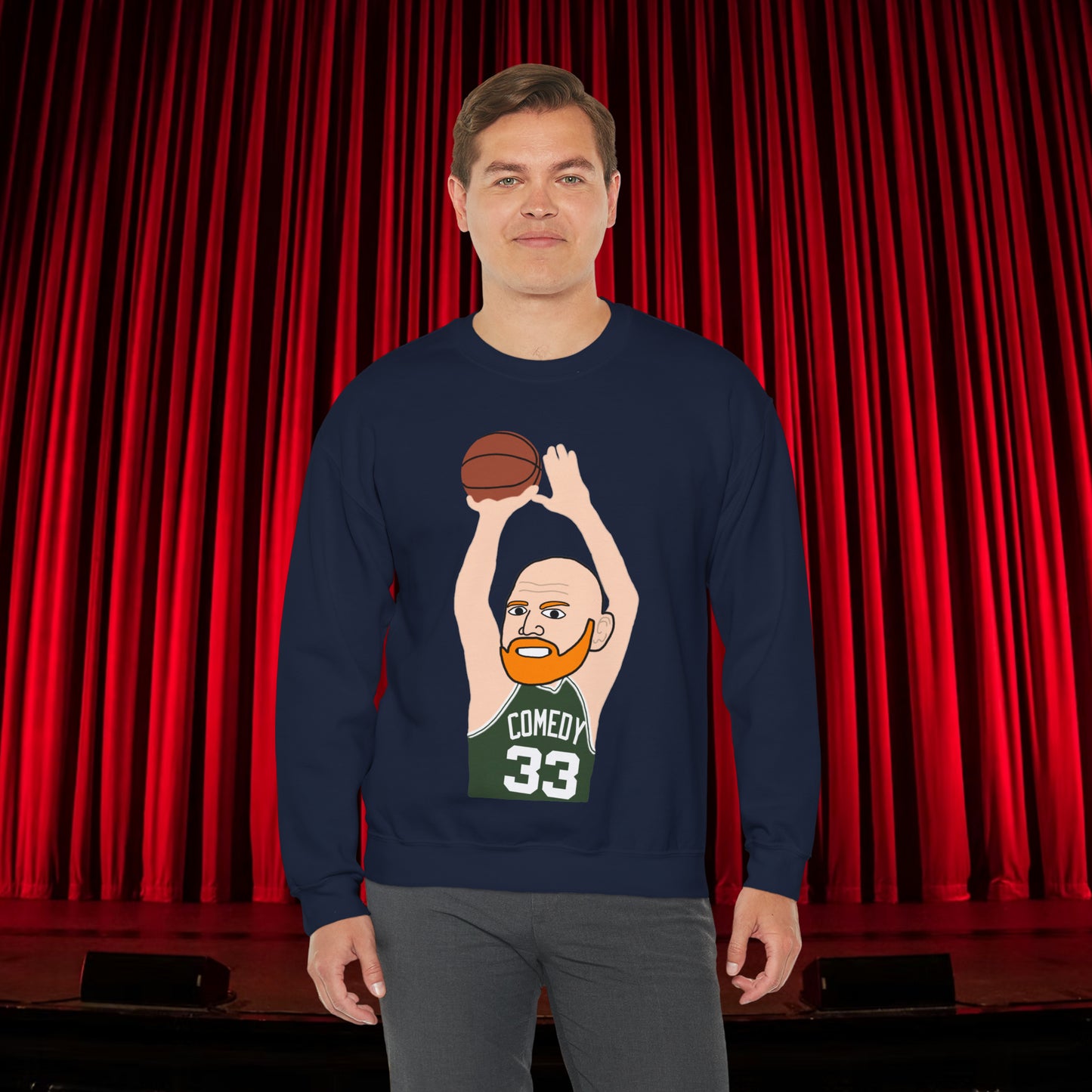 Bill Burr Sweatshirt Boston Celtics Sweater Larry Bird Jumper Monday Morning Podcast Merch Podcast Gift Celtics Fan Gift Basketball Fan Gift Next Cult Brand Bill Burr, Monday Morning Podcast, Podcasts, Stand-up Comedy