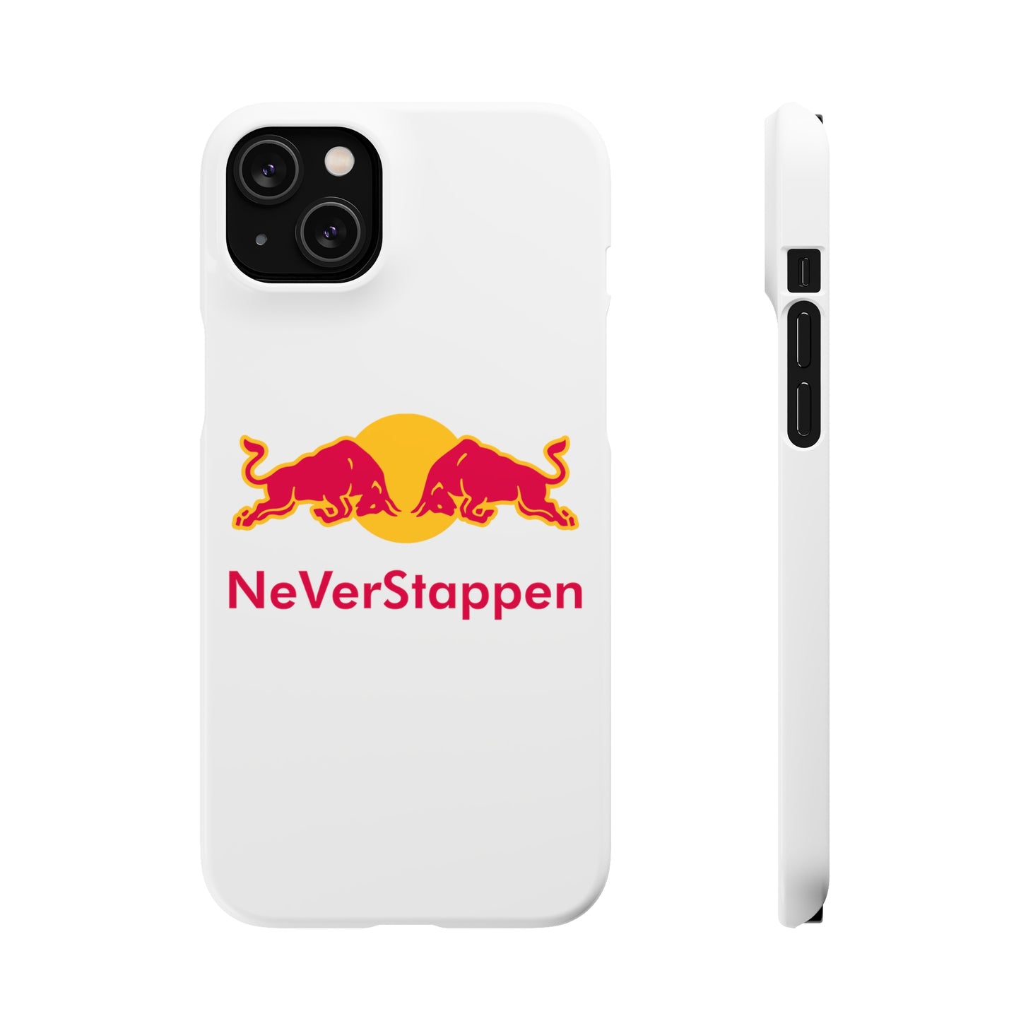 NeVerStappen Red Bull Formula 1 F1 Max Verstappen Snap Case iPhone 14 Plus Glossy Mobile Phone Cases F1 Max Verstappen Red Bull Printify