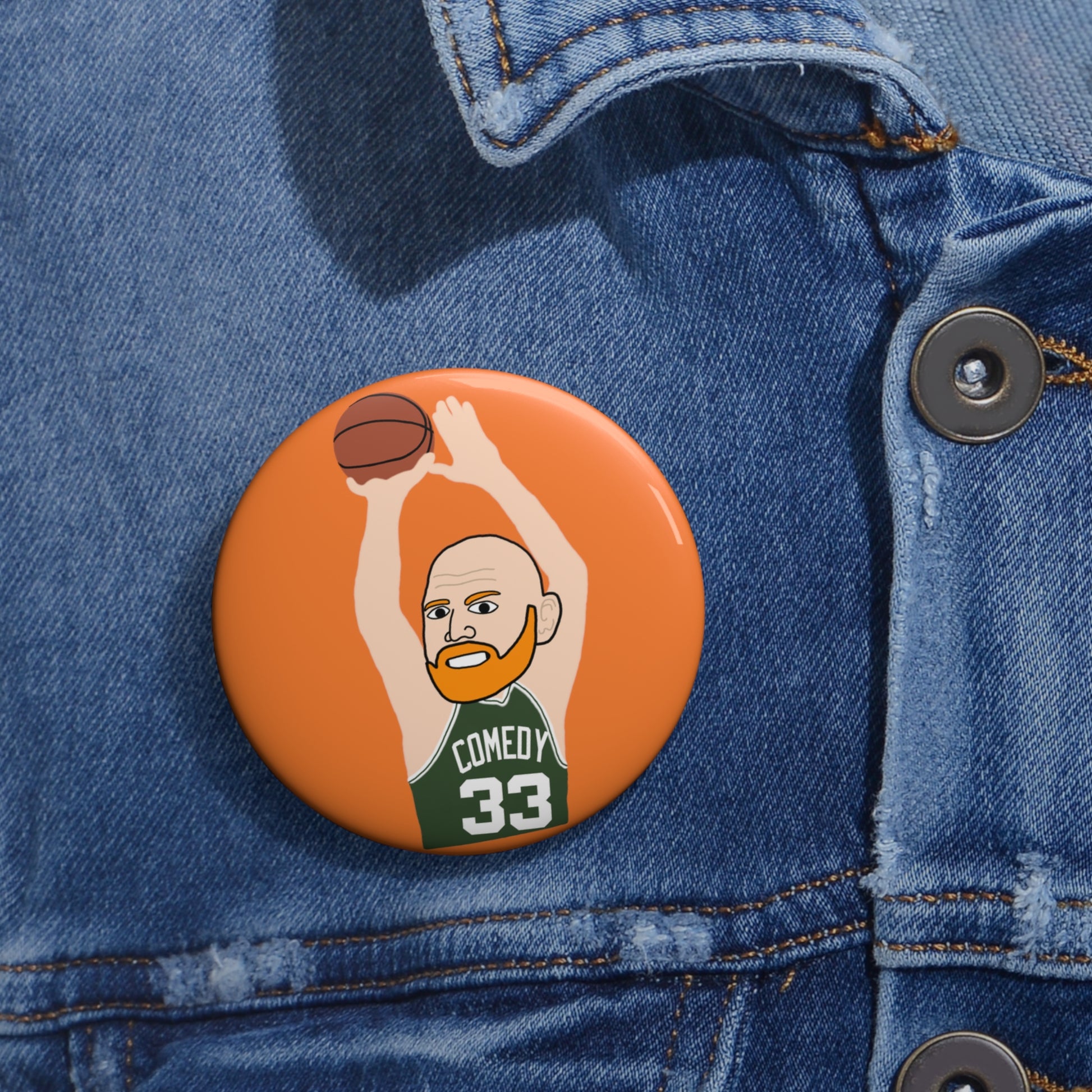 Bill Burrd Boston Celtics Larry Bird Bill Burr Pin Button Next Cult Brand