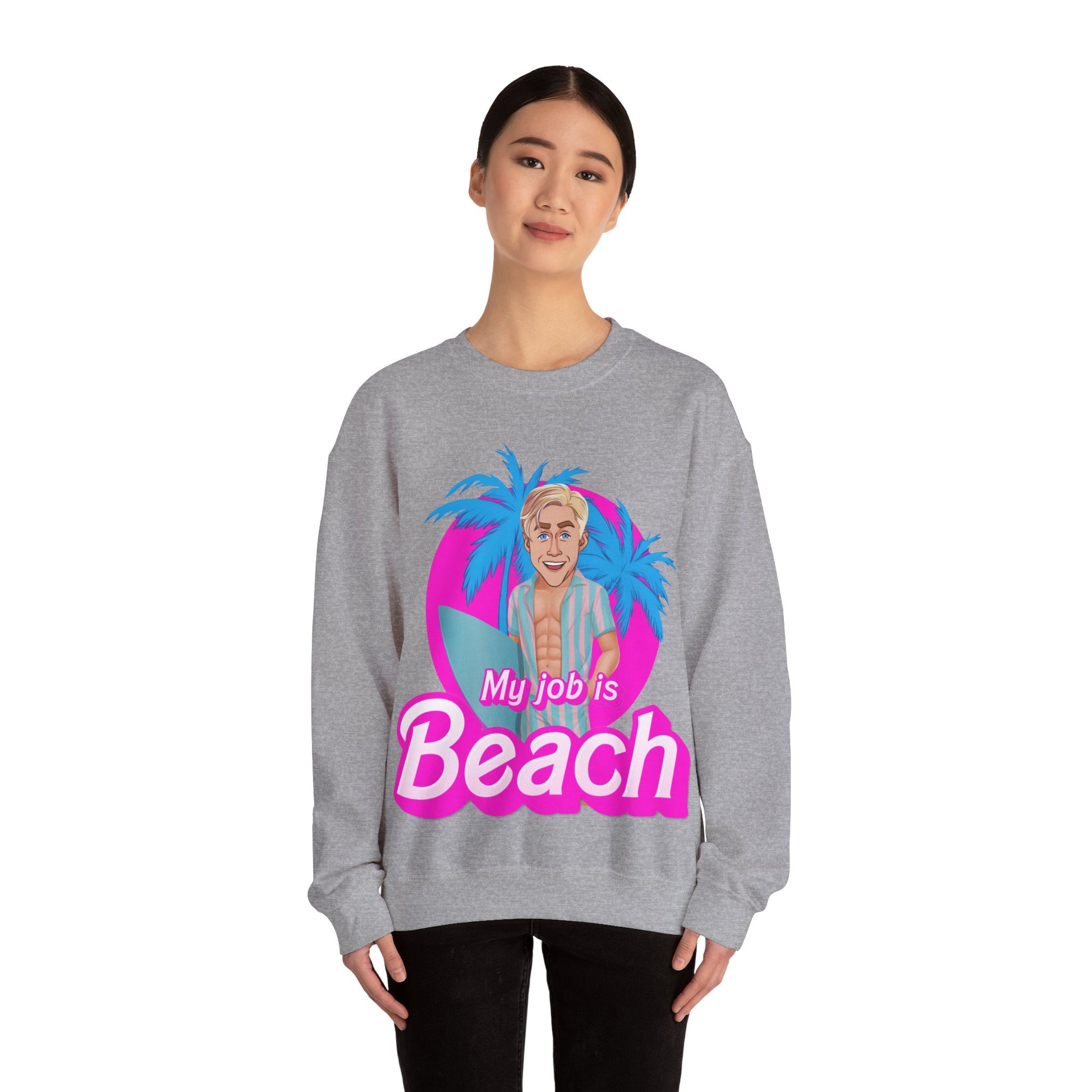 My Job Is Beach Sweatshirt Ken Sweater Barbie Shirt Surfing Jumper Surf Pullover Summer Jumper Vacation Sweater Surfing Gift for Surfer Next Cult Brand