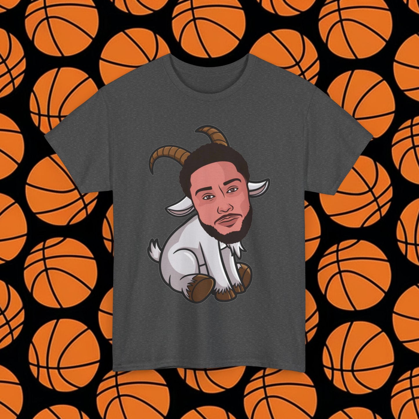 Ben Simmons GOAT T-Shirt - Funny Basketball Meme Casual Top - Greatest of All Time Tee for Basketball Fans - Perfect Gift for Ben Simmons Fans Dark Heather T-shirts Basketball Ben Simmons Brooklyn Nets G.O.A.T. NBA Printify