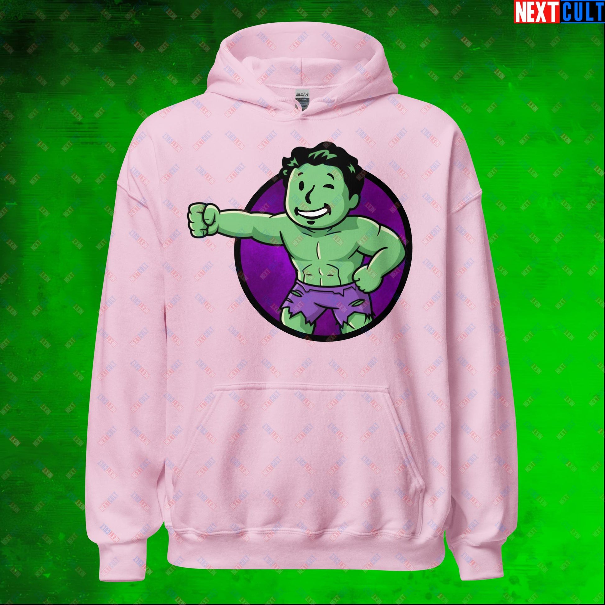 Angry Boy Hulk Vault Boy Fallout Funny Meme Cartoon Mashup Unisex Hoodie Next Cult Brand