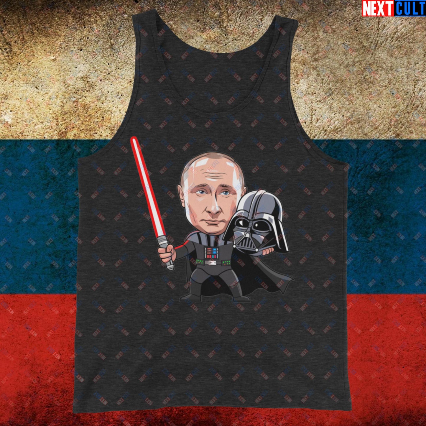 Anti Vladimir Putin Darth Vader Tank Top Charcoal-Black Triblend Tank Tops Politics Vladimir Putin Next Cult Brand