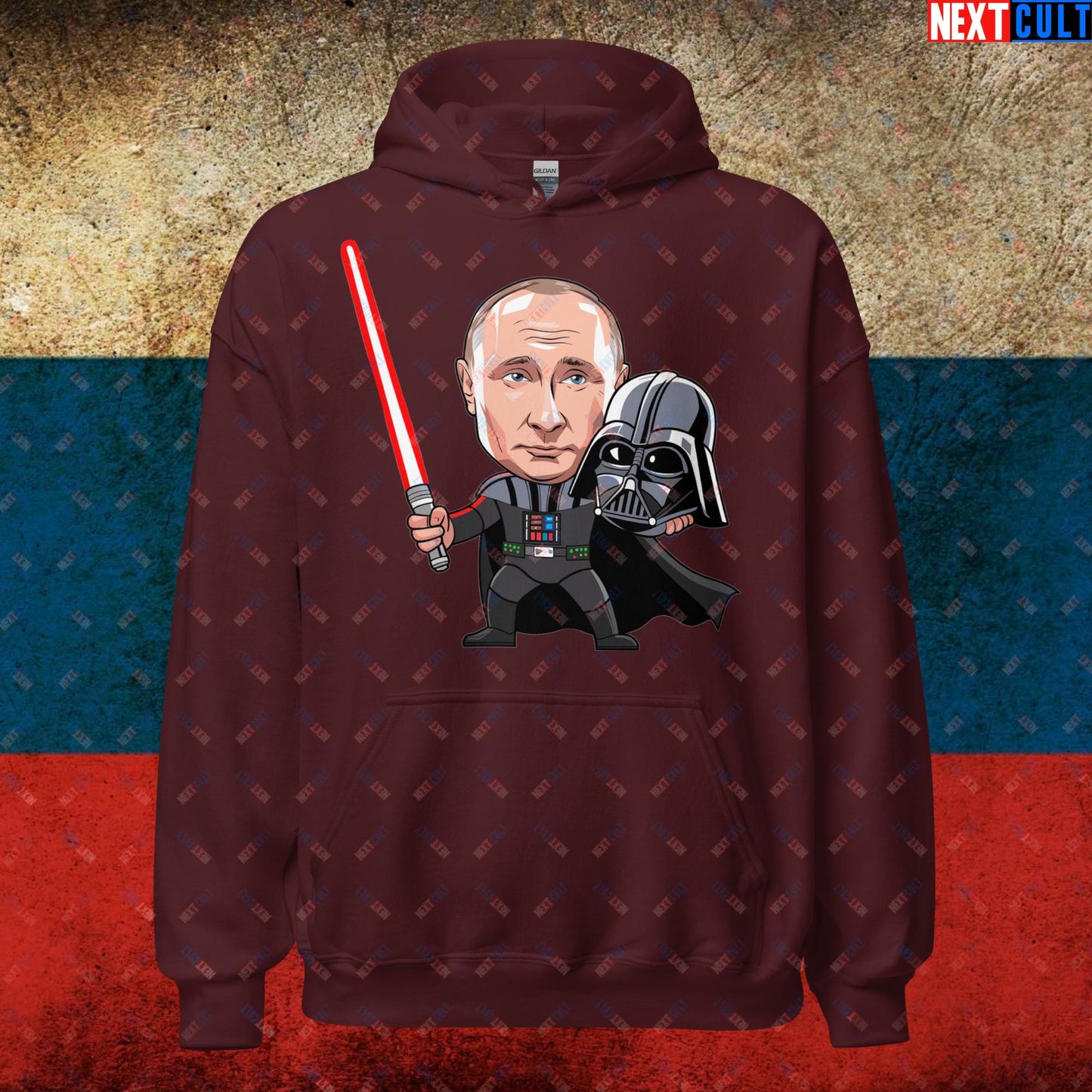 Anti Vladimir Putin Darth Vader Unisex Hoodie Maroon Hoodies Politics Vladimir Putin Next Cult Brand