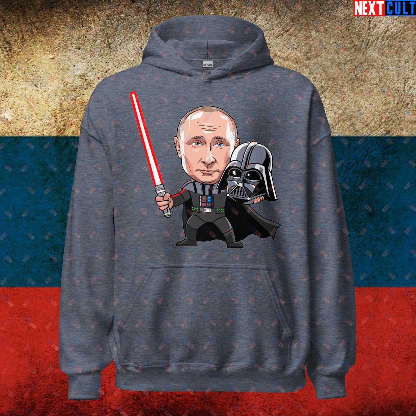 Anti Vladimir Putin Darth Vader Unisex Hoodie Heather Sport Dark Navy Hoodies Politics Vladimir Putin Next Cult Brand