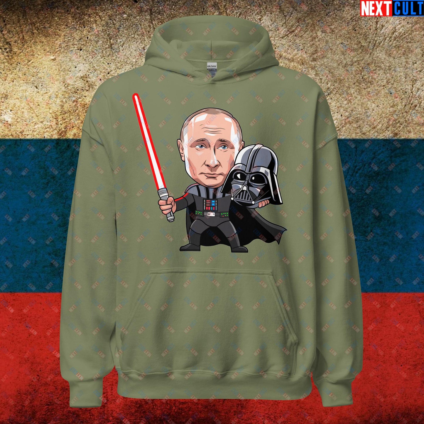 Anti Vladimir Putin Darth Vader Unisex Hoodie Military Green Hoodies Politics Vladimir Putin Next Cult Brand