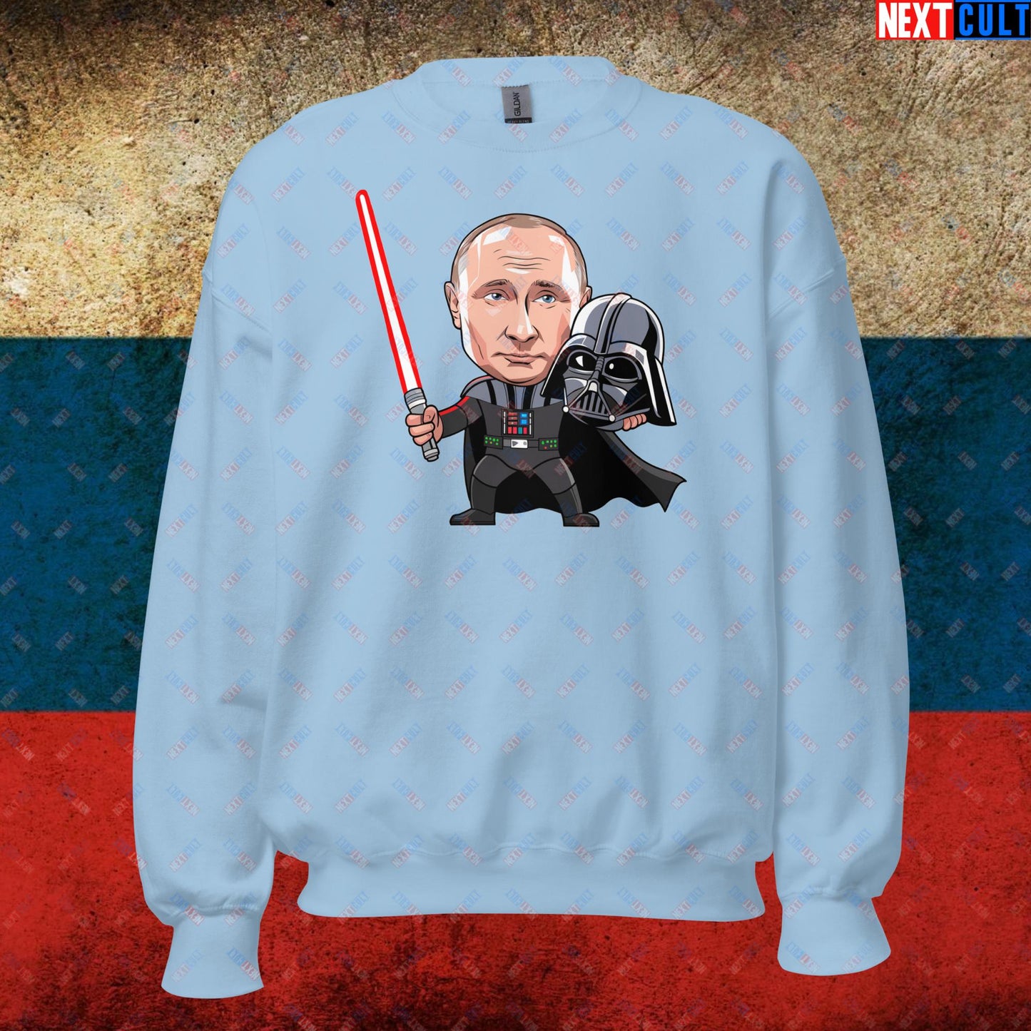 Anti Vladimir Putin Darth Vader Unisex Sweatshirt Light Blue Sweatshirts Politics Vladimir Putin Next Cult Brand