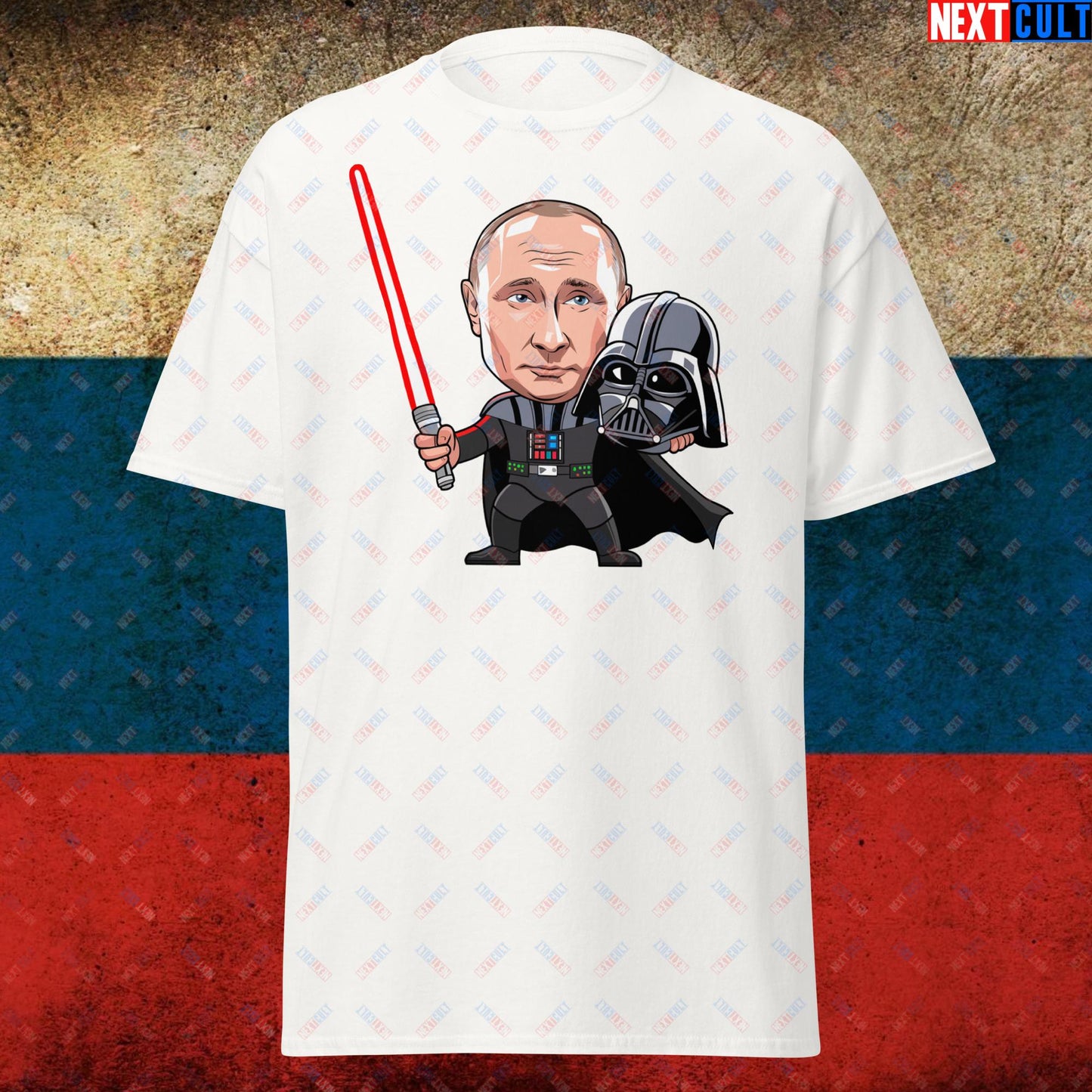 Anti Vladimir Putin Darth Vader Unisex tee White T-shirts Politics Vladimir Putin Next Cult Brand