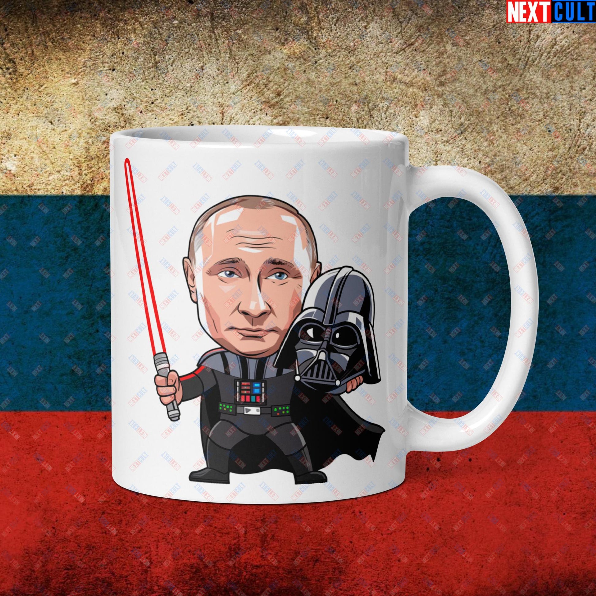 Anti Vladimir Putin Darth Vader White glossy mug Next Cult Brand