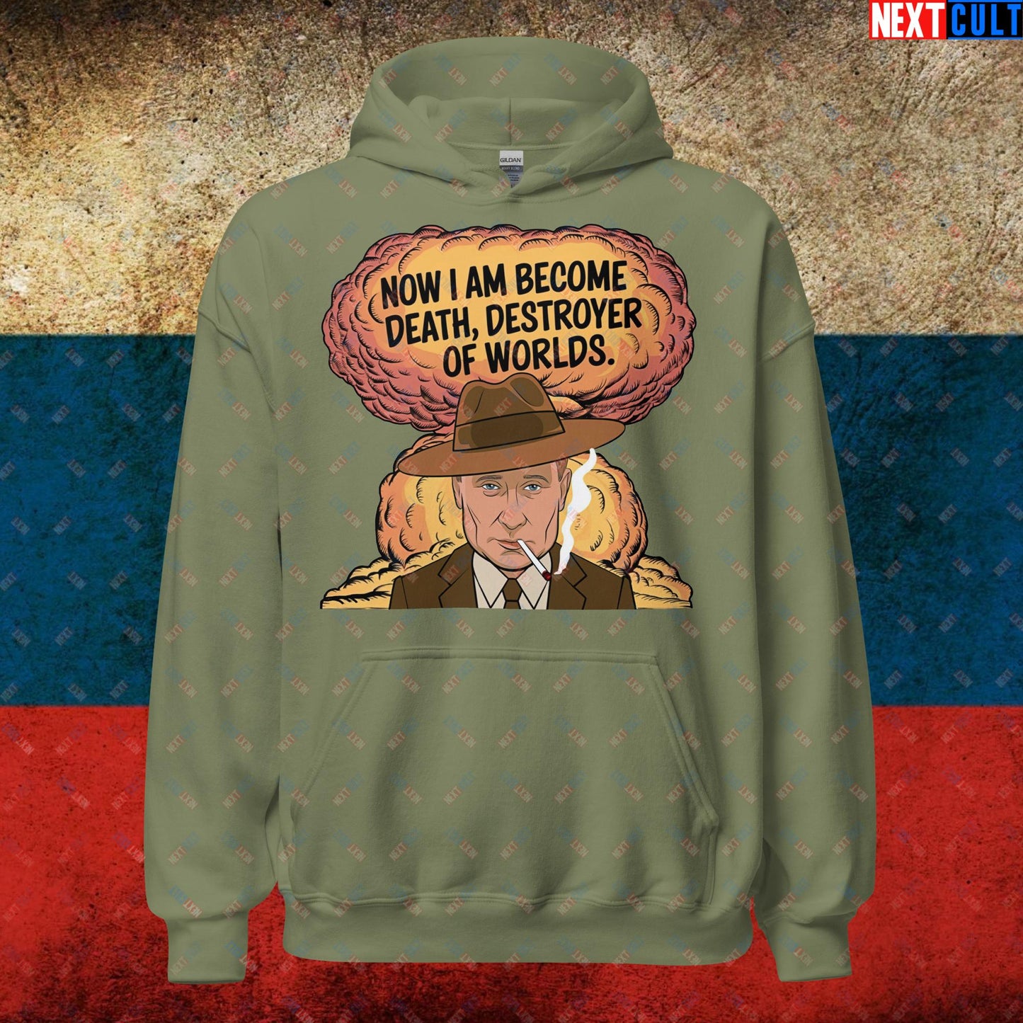 Anti Vladimir Putin Destroyer of Worlds Oppenheimer Unisex Hoodie Next Cult Brand