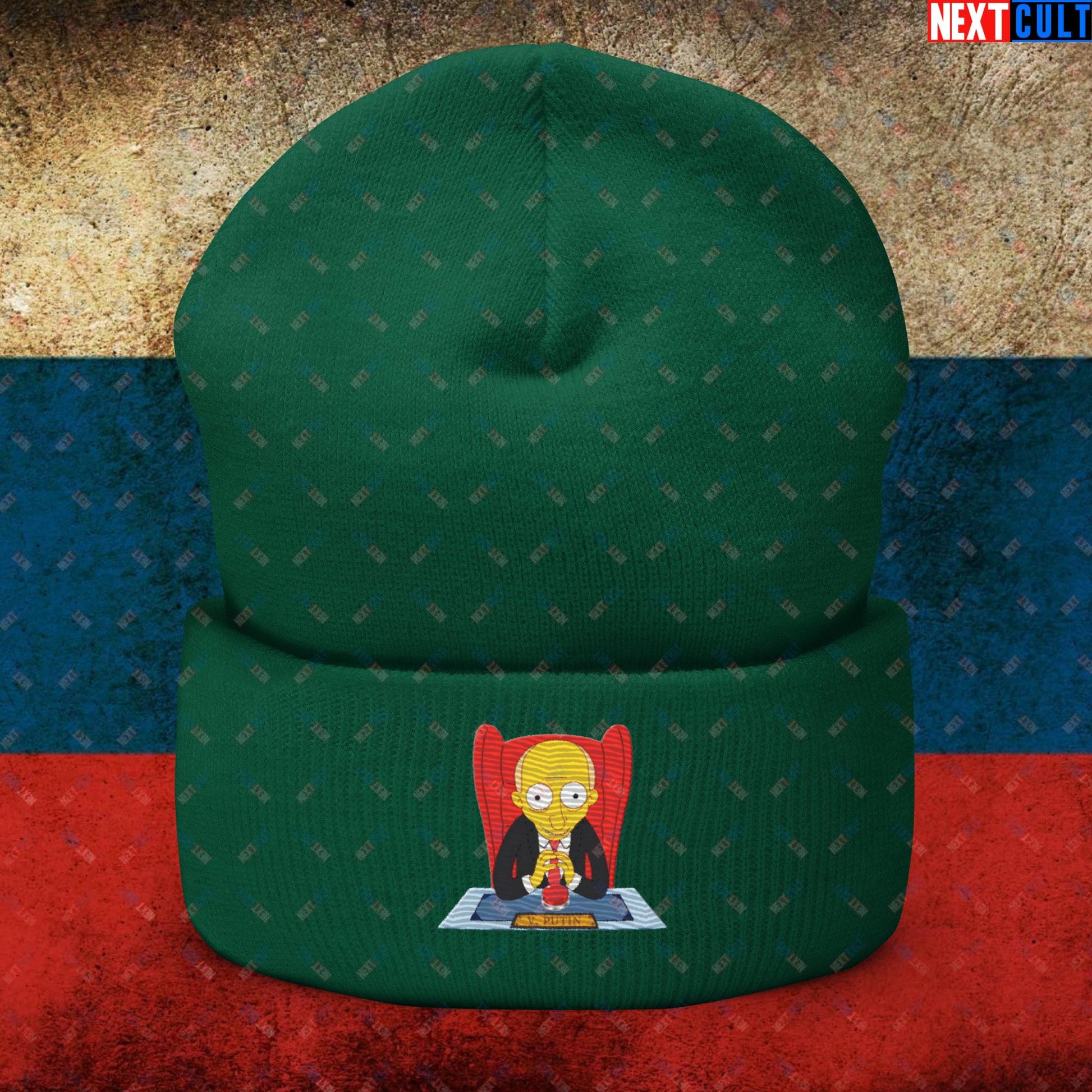 Anti Vladimir Putin Funny Mr. Burns Simpsons Cuffed Beanie Next Cult Brand