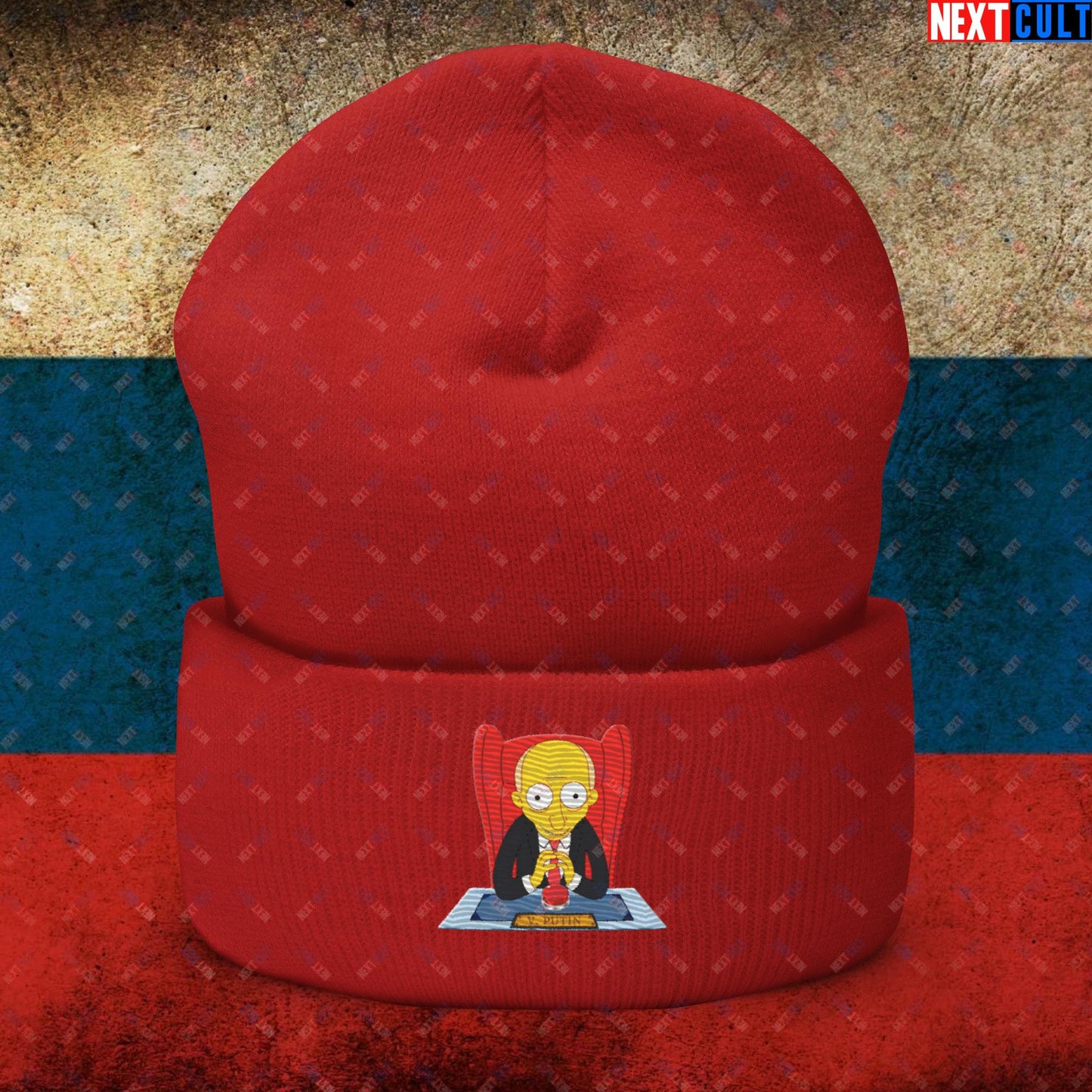 Anti Vladimir Putin Funny Mr. Burns Simpsons Cuffed Beanie Next Cult Brand