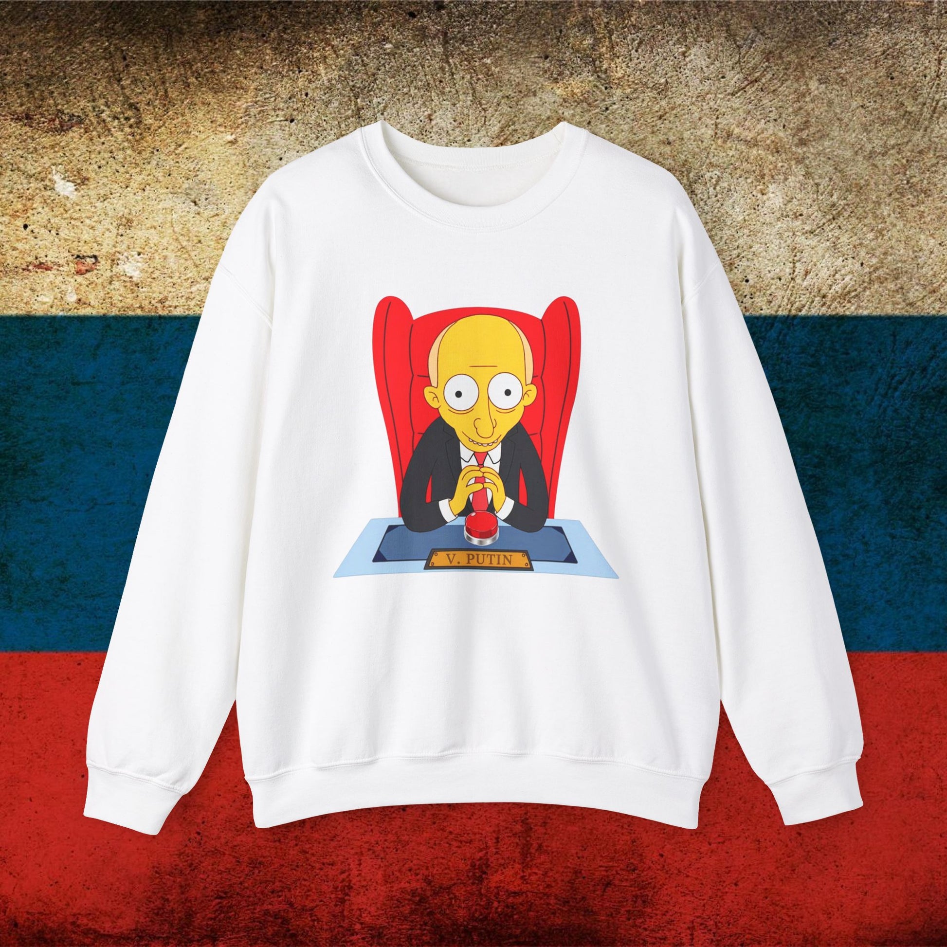 Anti Vladimir Putin Funny Mr. Burns Simpsons Unisex Heavy Blend Crewneck Sweatshirt Next Cult Brand