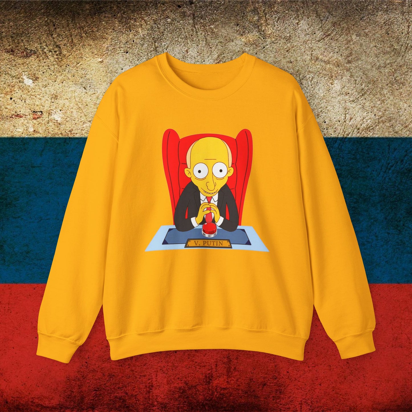 Anti Vladimir Putin Funny Mr. Burns Simpsons Unisex Heavy Blend Crewneck Sweatshirt Next Cult Brand