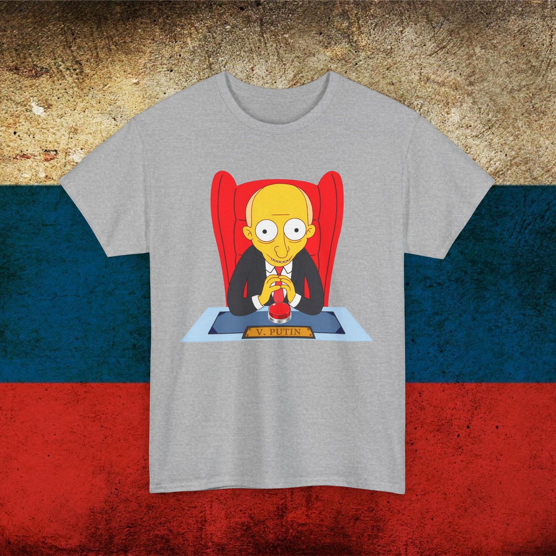 Anti Vladimir Putin Funny Mr. Burns Simpsons Unisex Heavy Cotton Tee Next Cult Brand