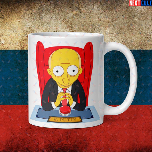 Anti Vladimir Putin Funny Mr. Burns Simpsons White glossy mug Next Cult Brand