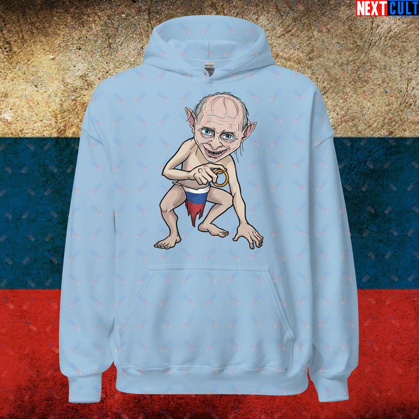 Anti Vladimir Putin Gollum Funny Unisex Hoodie Light Blue Hoodies Politics Vladimir Putin Next Cult Brand