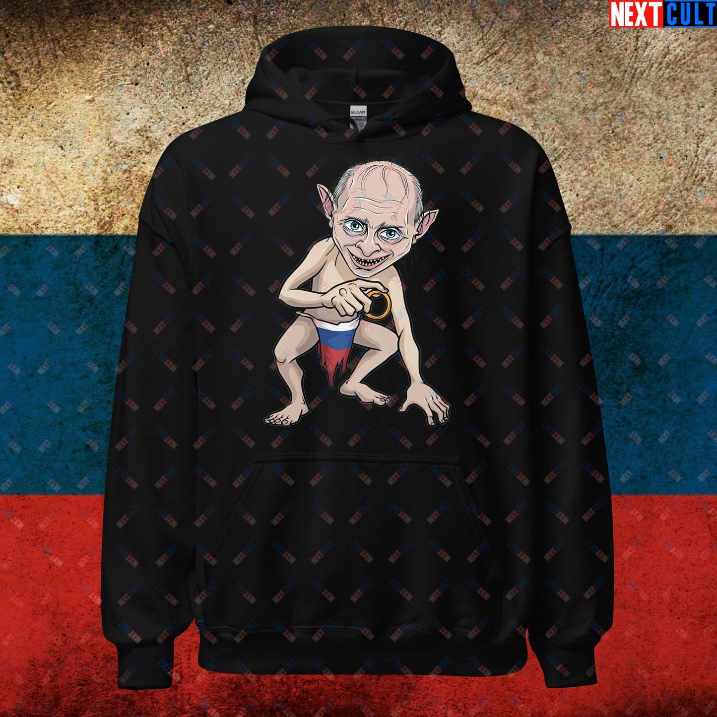 Anti Vladimir Putin Gollum Funny Unisex Hoodie Black Hoodies Politics Vladimir Putin Next Cult Brand