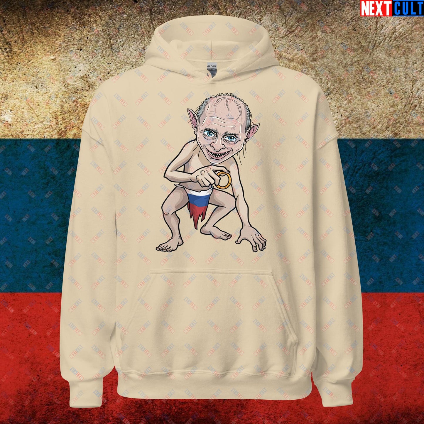 Anti Vladimir Putin Gollum Funny Unisex Hoodie Sand Hoodies Politics Vladimir Putin Next Cult Brand