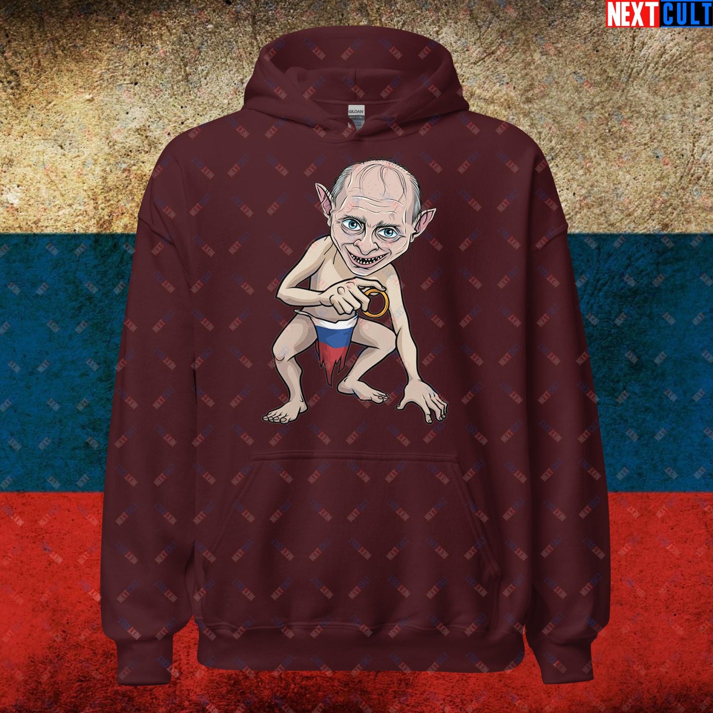 Anti Vladimir Putin Gollum Funny Unisex Hoodie Maroon Hoodies Politics Vladimir Putin Next Cult Brand