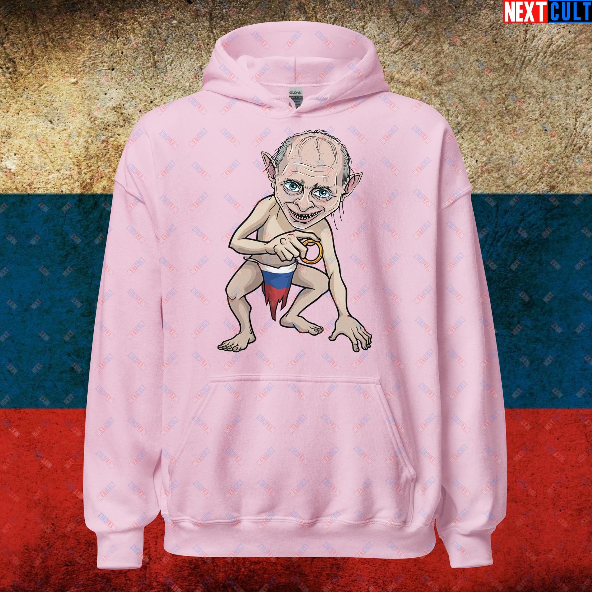 Anti Vladimir Putin Gollum Funny Unisex Hoodie Light Pink Hoodies Politics Vladimir Putin Next Cult Brand