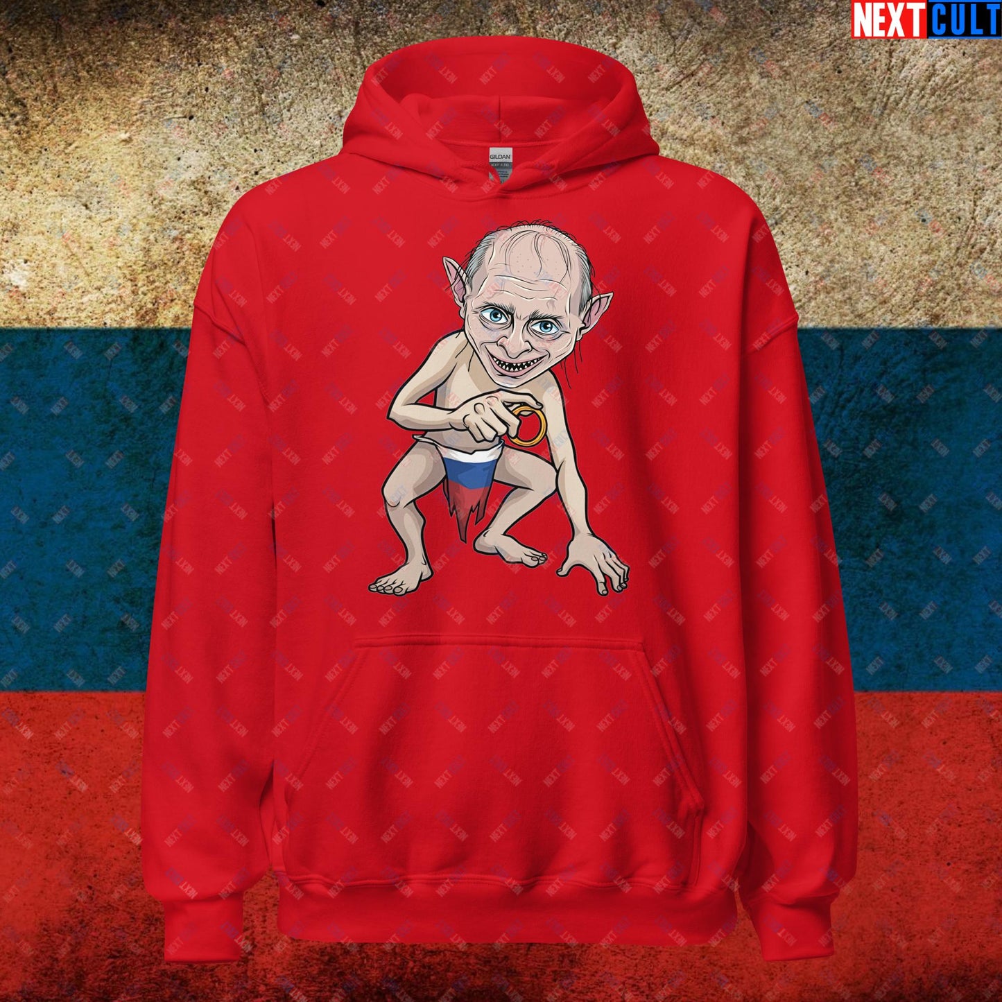 Anti Vladimir Putin Gollum Funny Unisex Hoodie Red Hoodies Politics Vladimir Putin Next Cult Brand