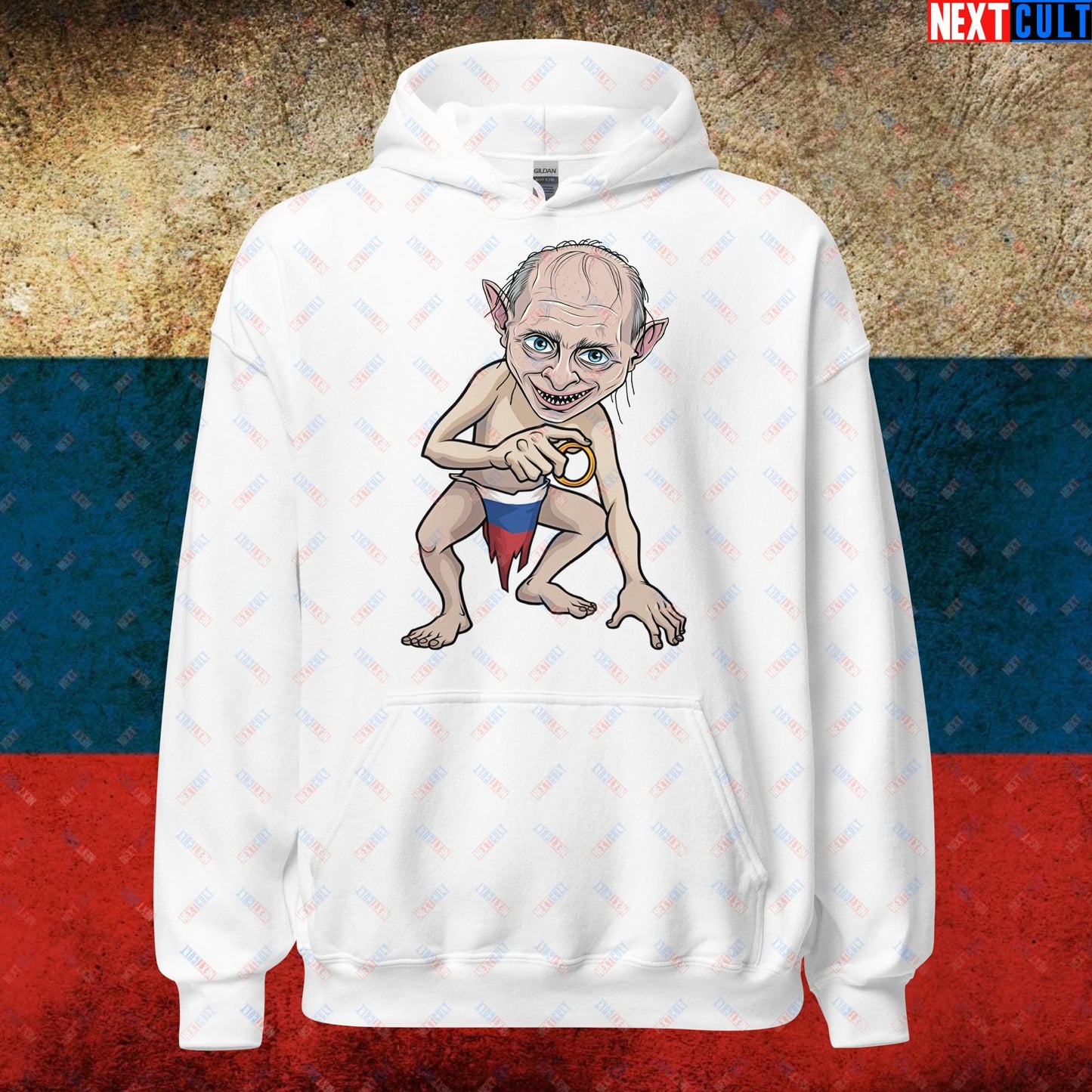 Anti Vladimir Putin Gollum Funny Unisex Hoodie White Hoodies Politics Vladimir Putin Next Cult Brand