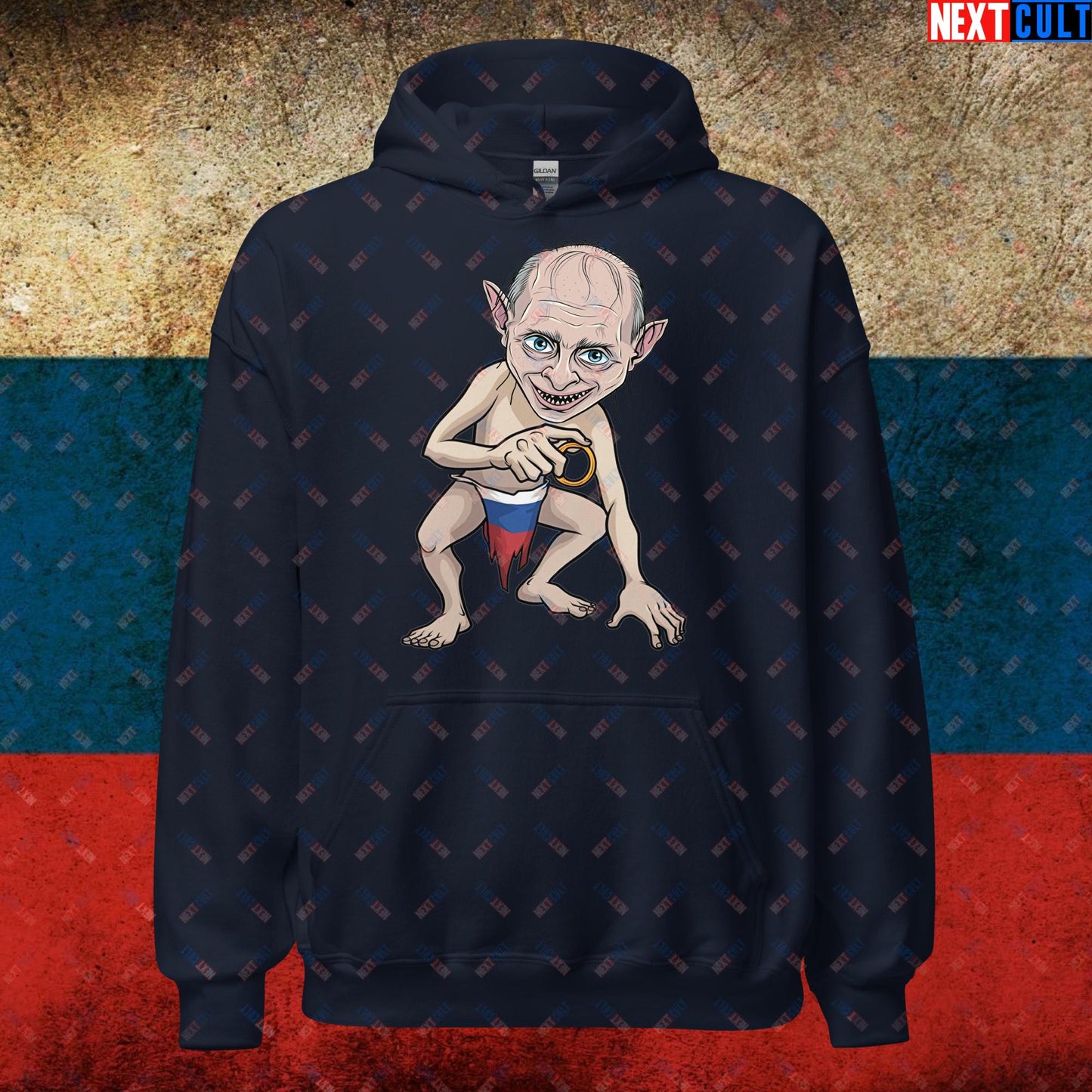 Anti Vladimir Putin Gollum Funny Unisex Hoodie Navy Hoodies Politics Vladimir Putin Next Cult Brand