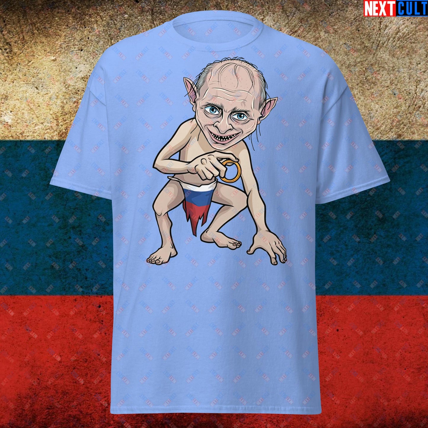 Anti Vladimir Putin Gollum Funny Unisex T-shirt Carolina Blue T-shirts Politics Vladimir Putin Next Cult Brand