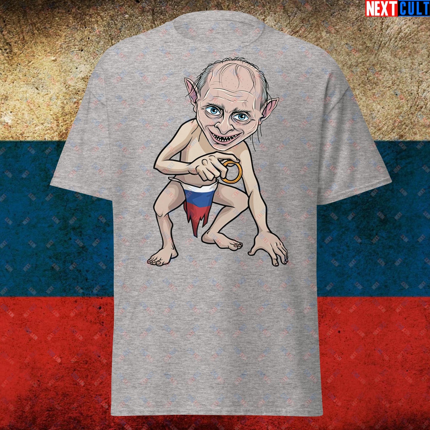 Anti Vladimir Putin Gollum Funny Unisex T-shirt Sport Grey T-shirts Politics Vladimir Putin Next Cult Brand