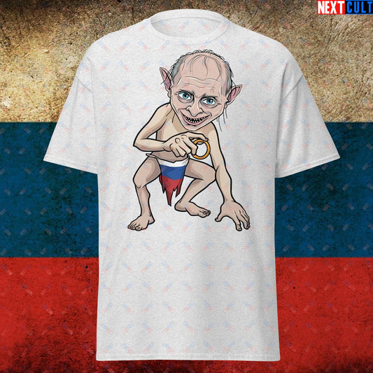 Anti Vladimir Putin Gollum Funny Unisex T-shirt Ash T-shirts Politics Vladimir Putin Next Cult Brand