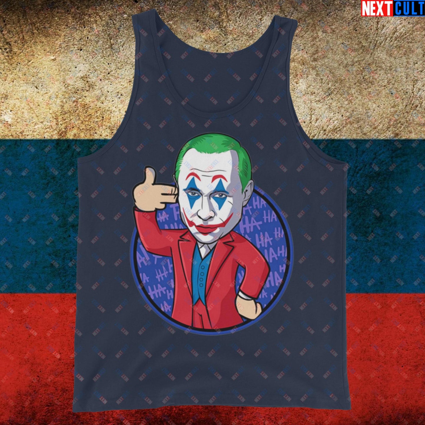 Anti Vladimir Putin Joker Tank Top Navy Tank Tops Politics Vladimir Putin Next Cult Brand