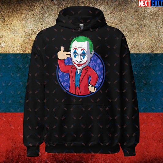 Anti Vladimir Putin Joker Unisex Hoodie Black Hoodies Politics Vladimir Putin Next Cult Brand