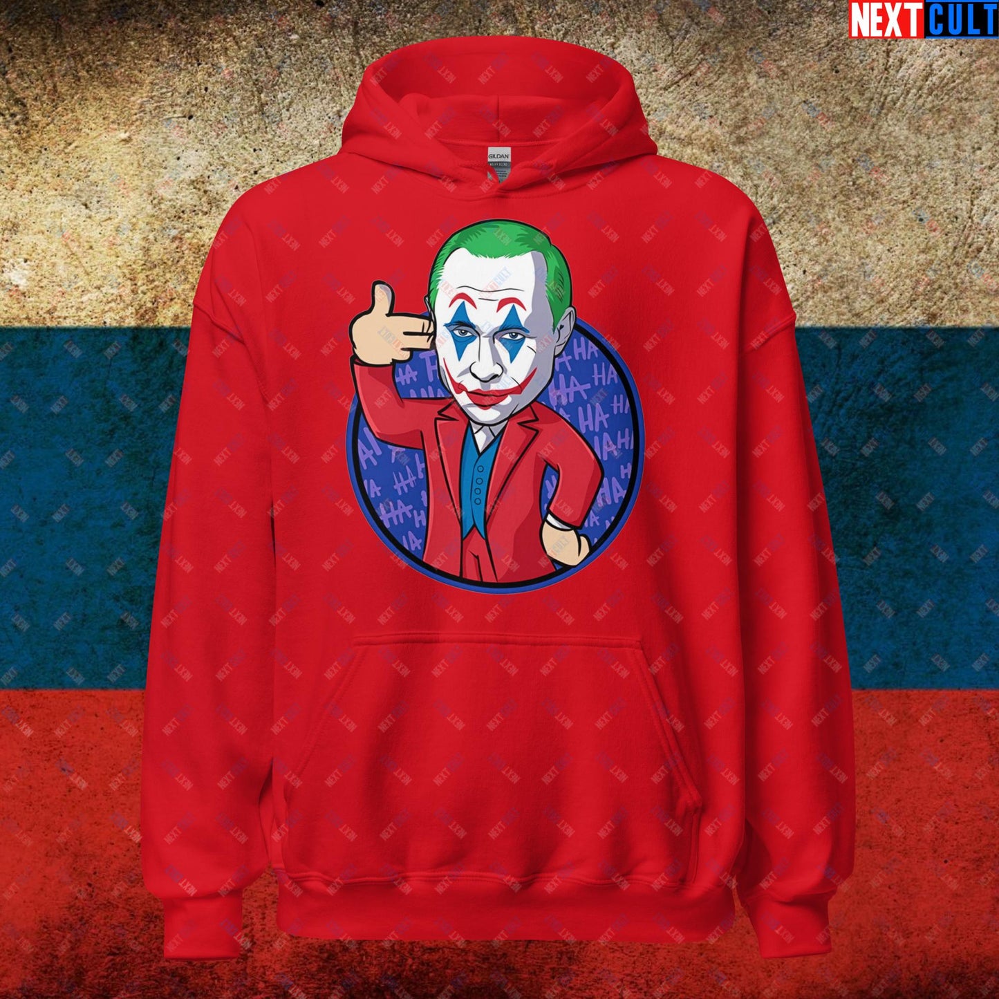 Anti Vladimir Putin Joker Unisex Hoodie Red Hoodies Politics Vladimir Putin Next Cult Brand