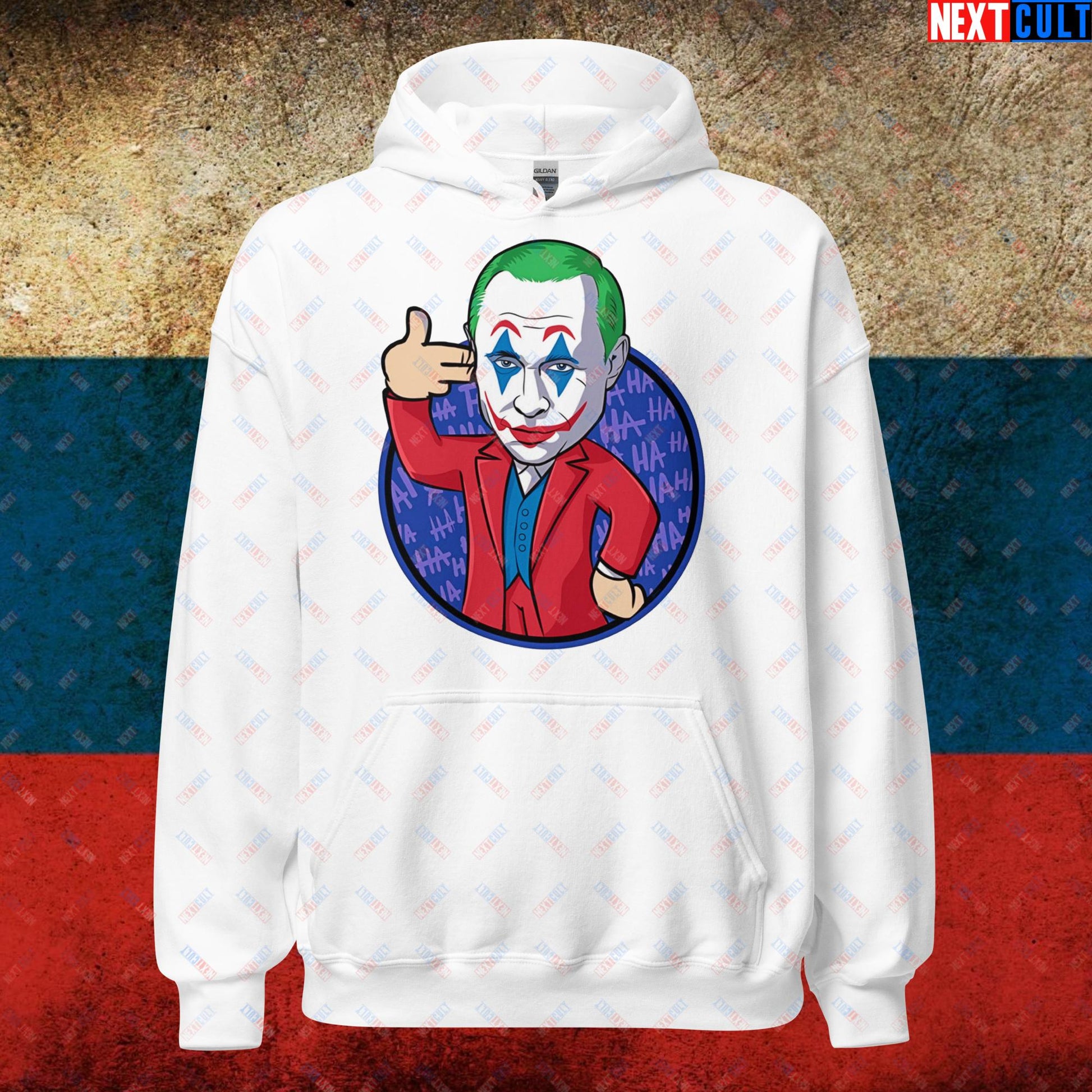 Anti Vladimir Putin Joker Unisex Hoodie White Hoodies Politics Vladimir Putin Next Cult Brand